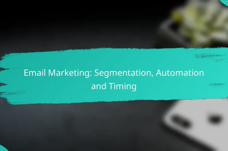Email Marketing: Segmentation, Automation and Timing