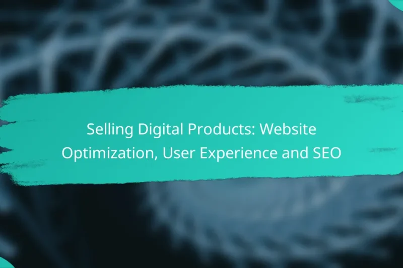 Selling Digital Products: Website Optimization, User Experience and SEO