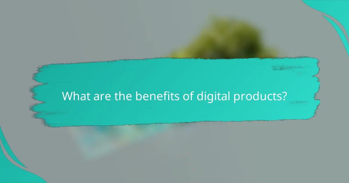 What are the benefits of digital products?