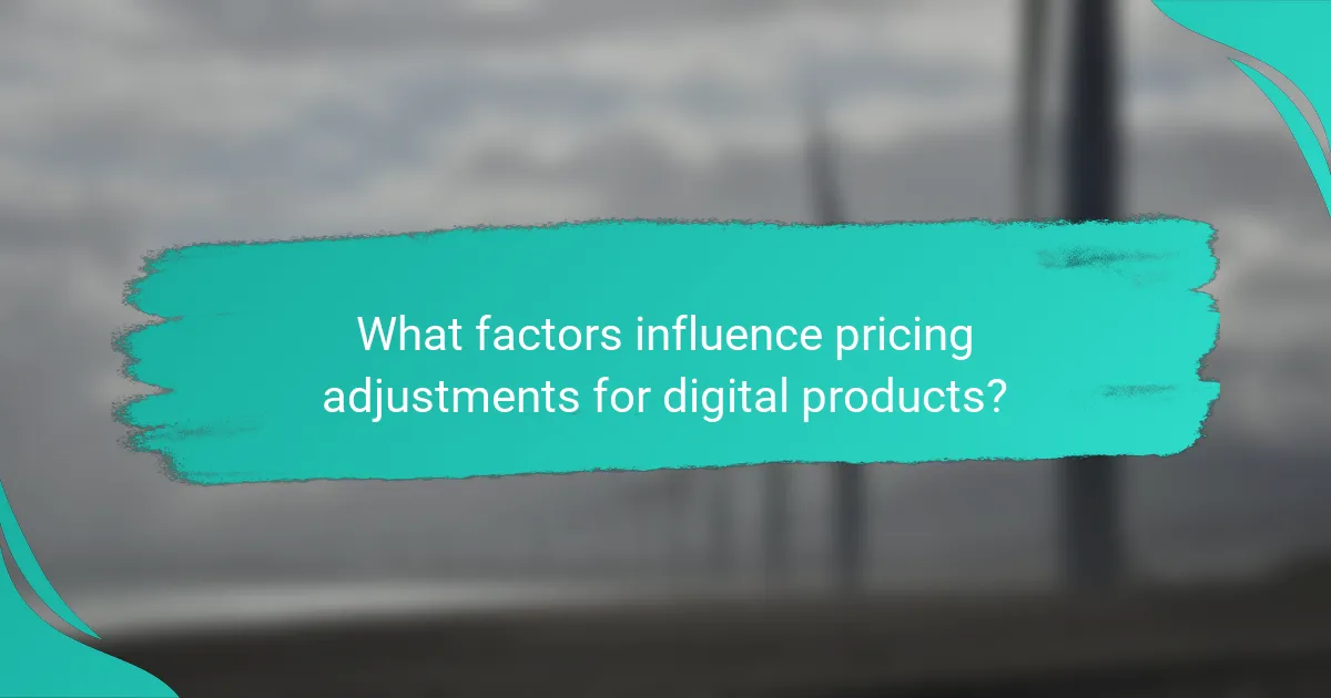 What factors influence pricing adjustments for digital products?