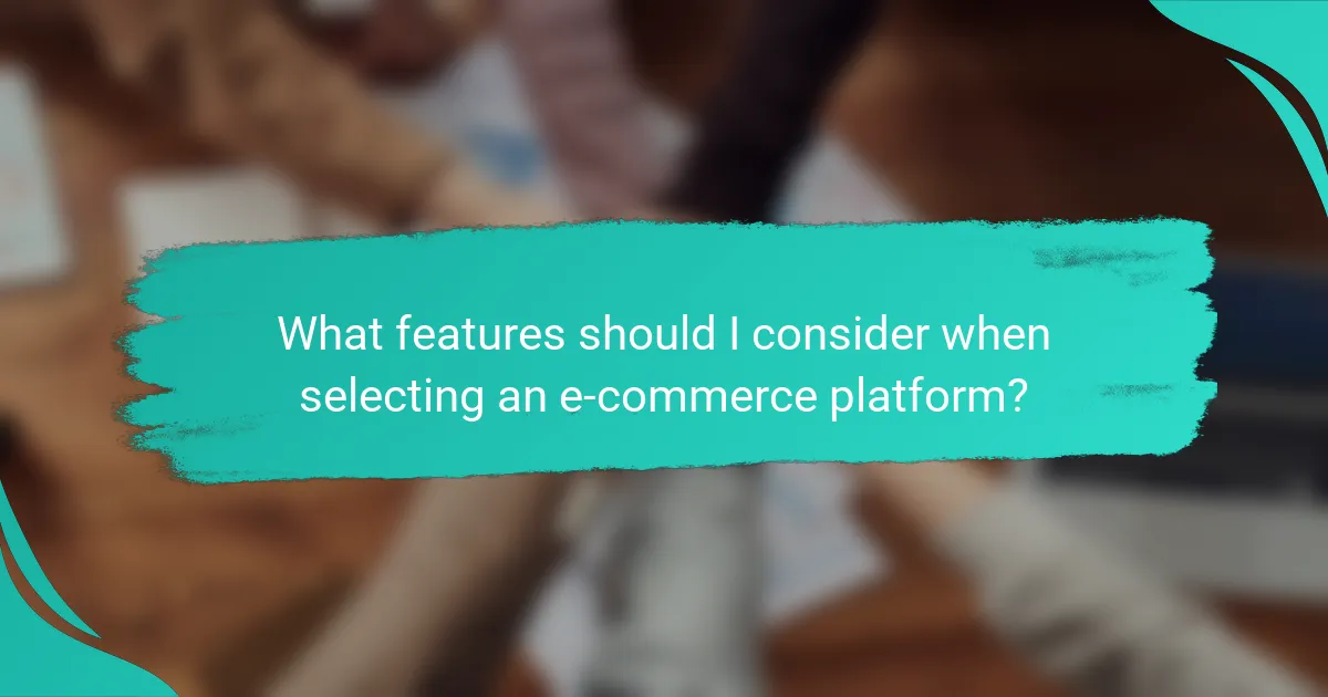 What features should I consider when selecting an e-commerce platform?